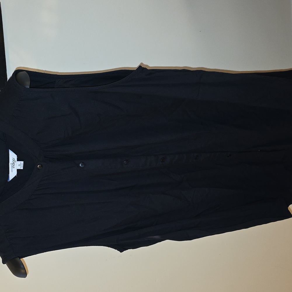Great Northwest Indigo Womens Black Top - Size 2X (Christine #16)